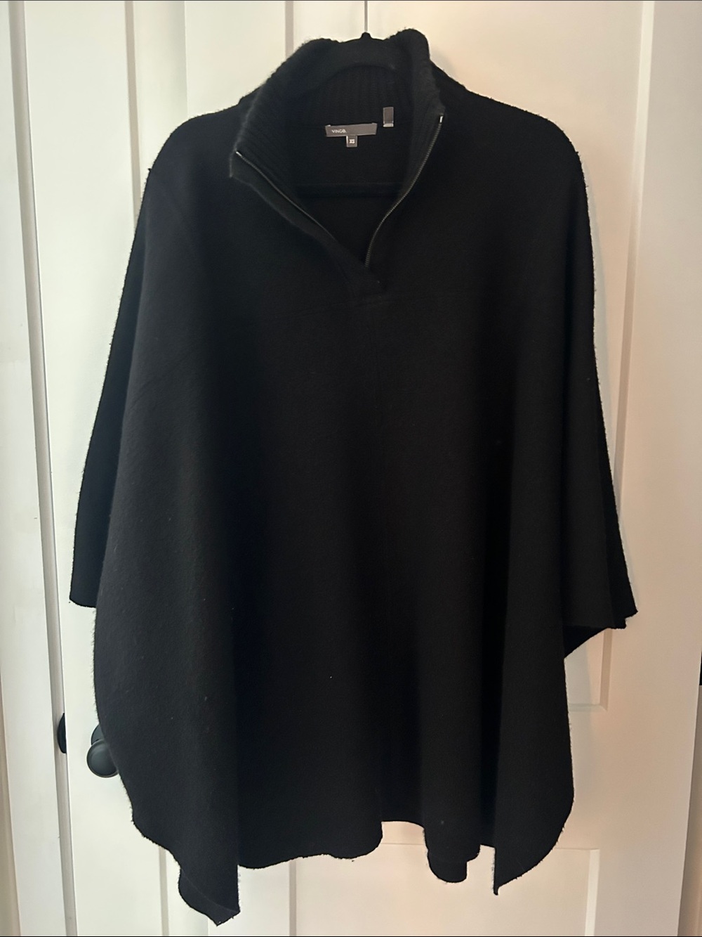 Vince 100% Wool Oversized Black Funnel Neck Cape